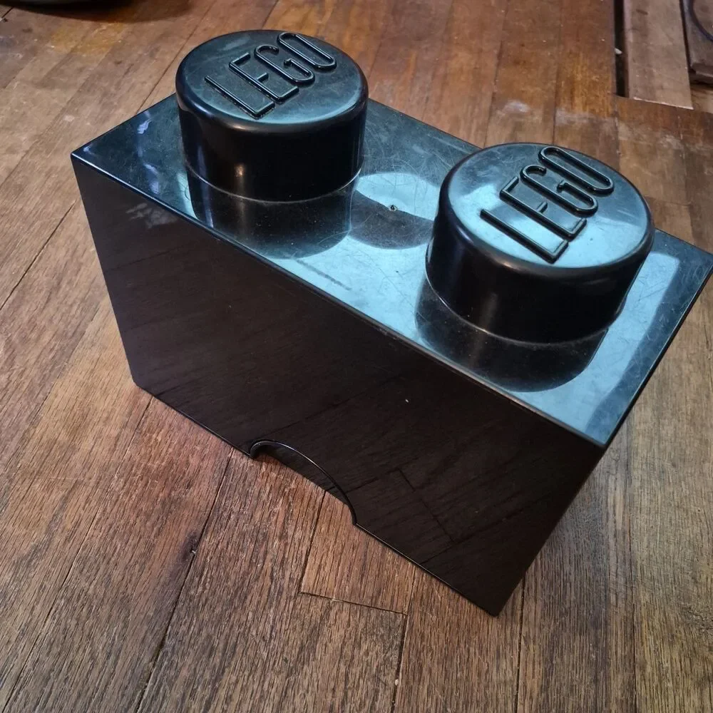 LEGO 2-Stud Storage Brick Black Box Organizer Container 2012